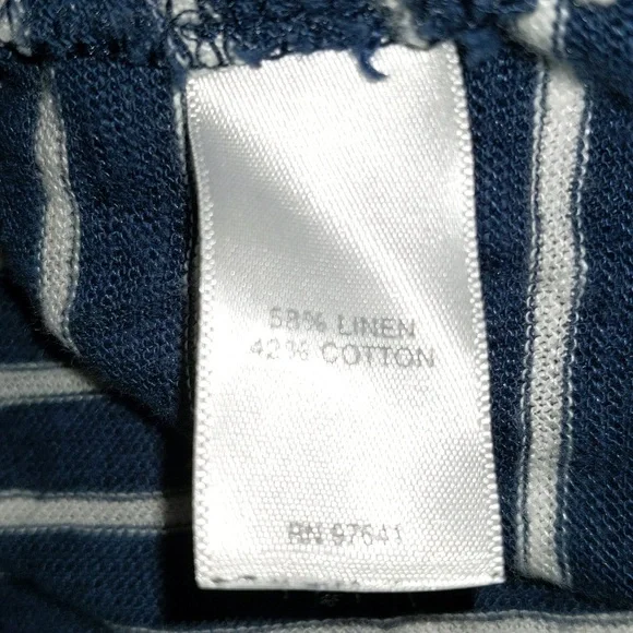 JJill Women's Size L Petite Linen Cotton Blend Nautical Theme Popover Top - Picture 12 of 13